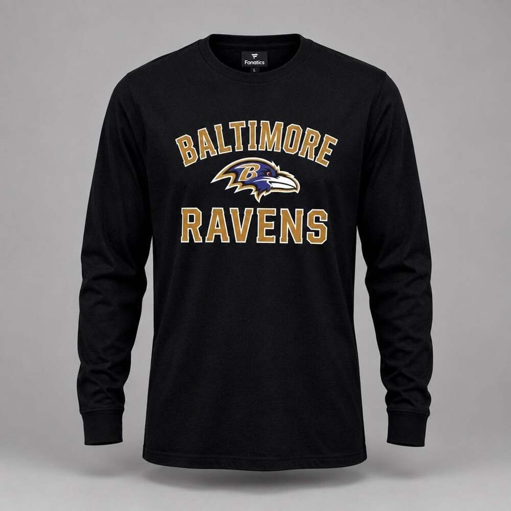 Fanatics Baltimore Ravens Long Sleeve T-Shirt Size L Black NFL